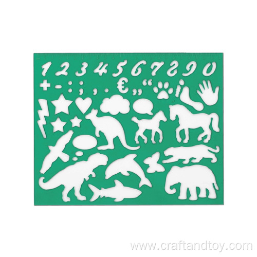 Drawing stencil Flower and animals design